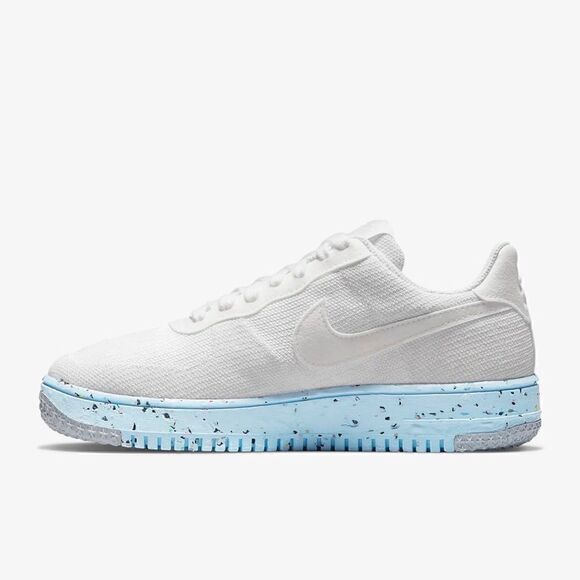 New! Nike Air Force 1 Crater FlyKnit White Blue Women’s Sneakers Shoes - Picture 3 of 15